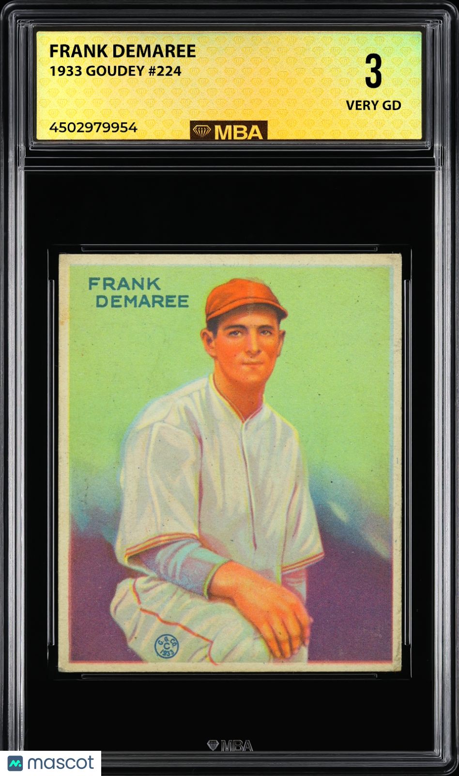 1933 Goudey Frank Demaree #224 MBA 3