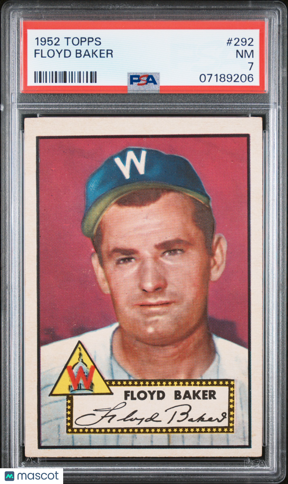 1952 Topps Floyd Baker #292 PSA 7