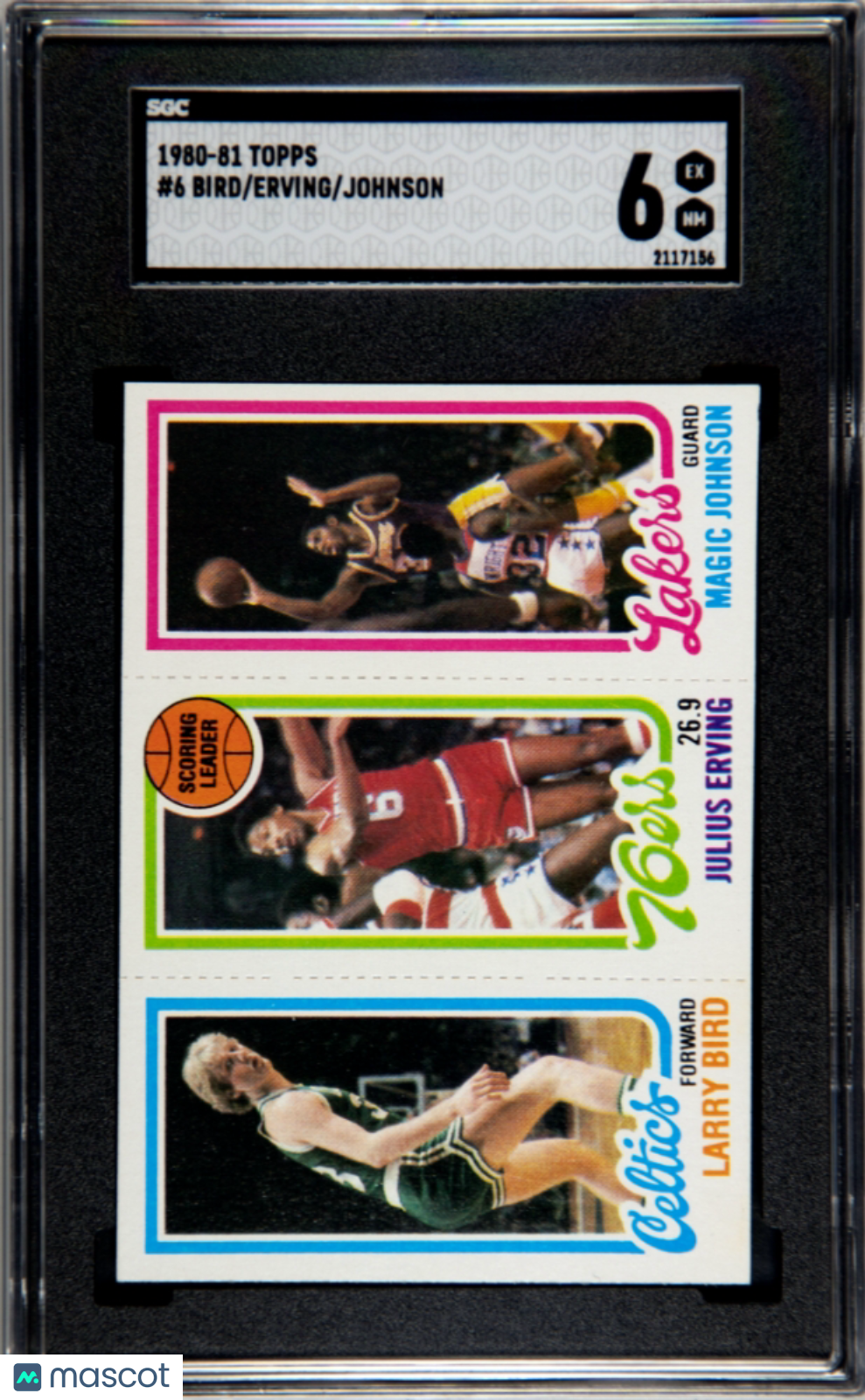 1980 Topps Johnson Erving Bird #6 SGC 6