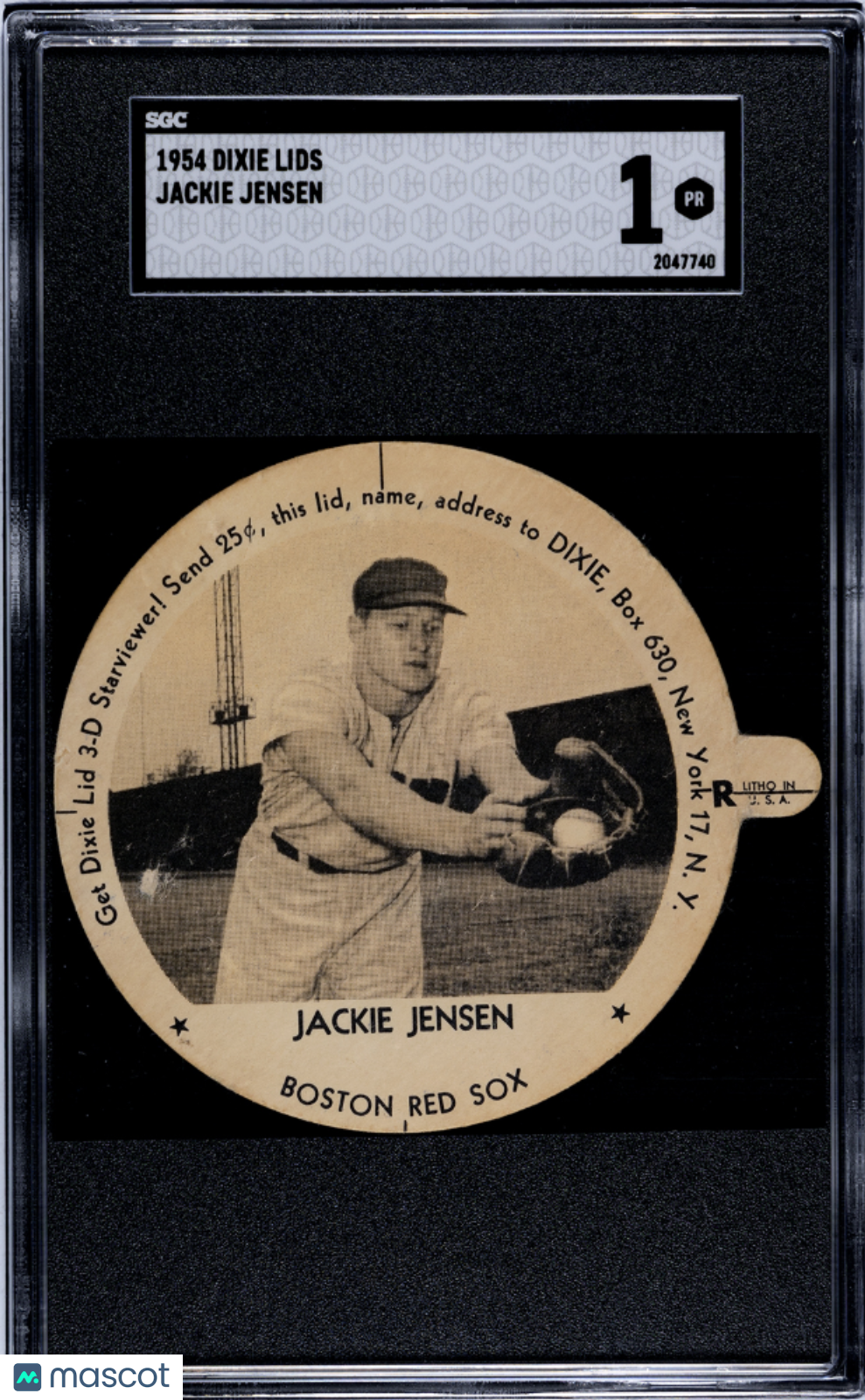 1954 Dixie Lids Jackie Jensen SGC 1
