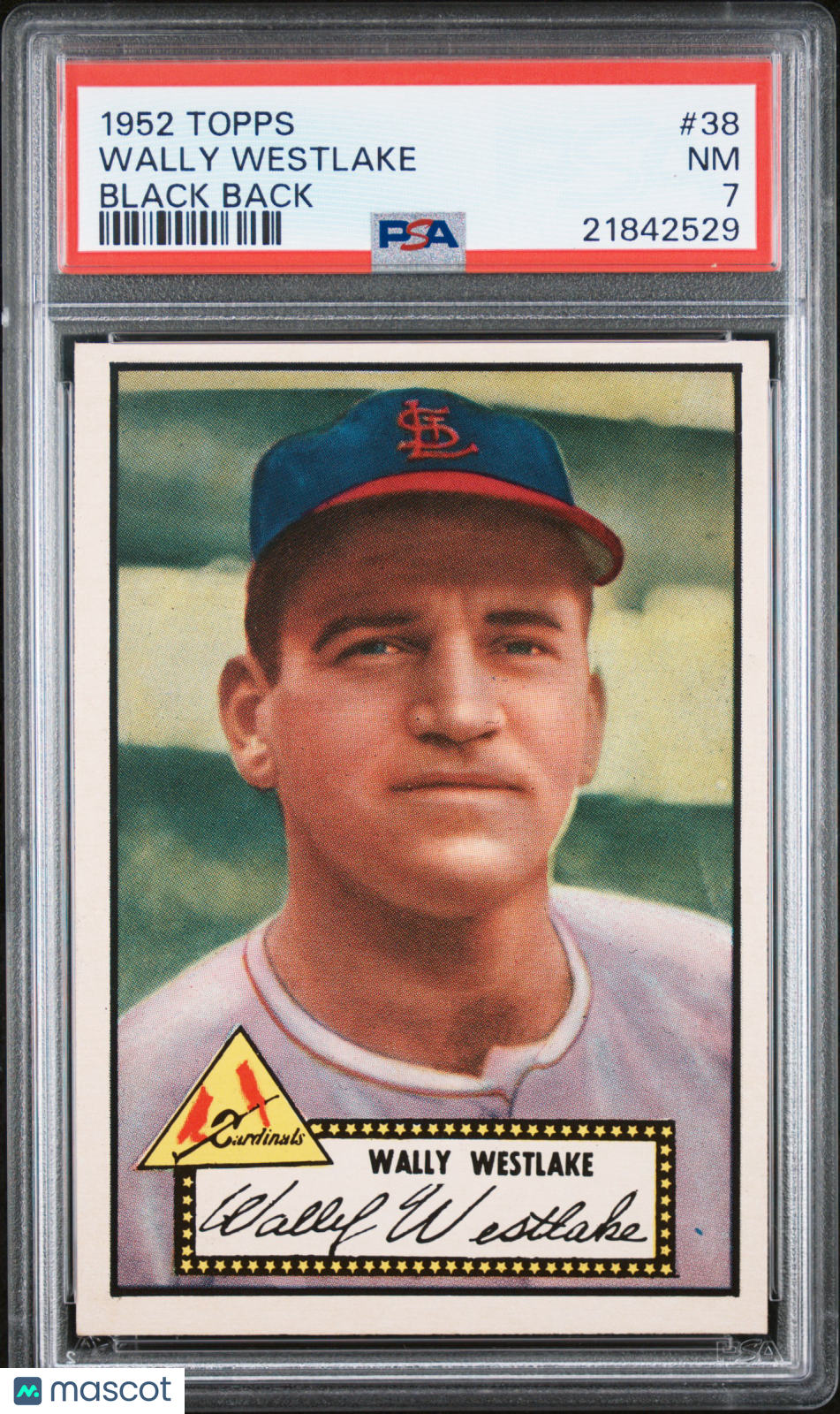 1952 Topps Wally Westlake #38 Black Back PSA 7