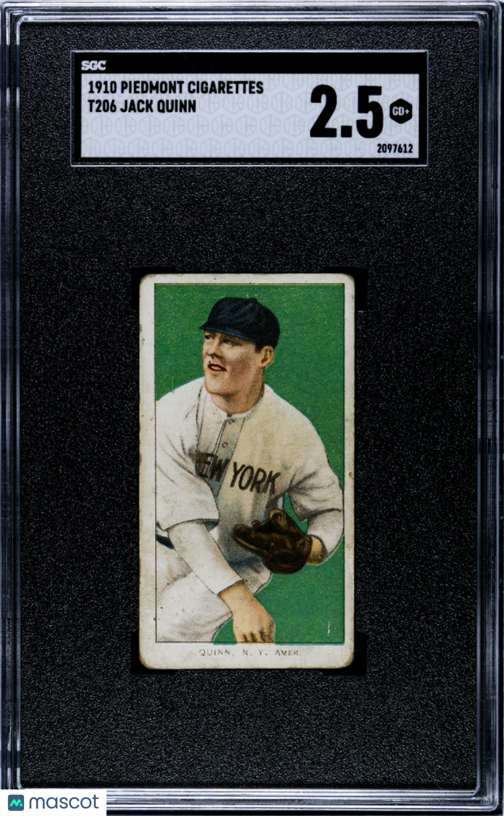 1910 Piedmont Cigarettes (T206) Jack Quinn SGC 2.5