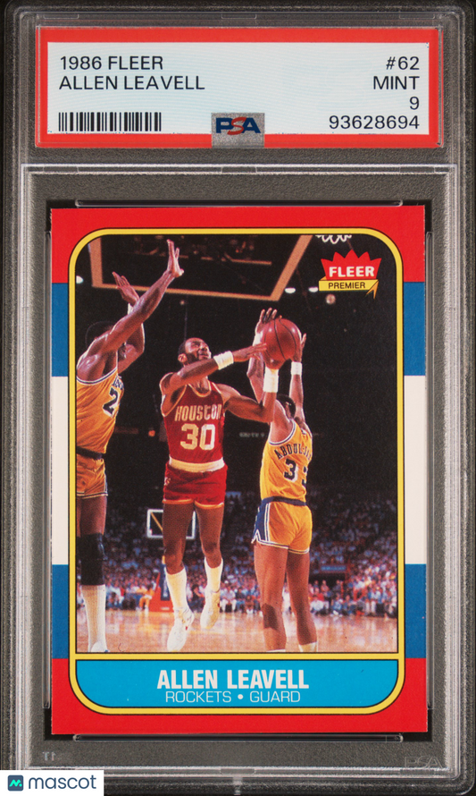 1986 Fleer Allen Leavell #62 PSA 9
