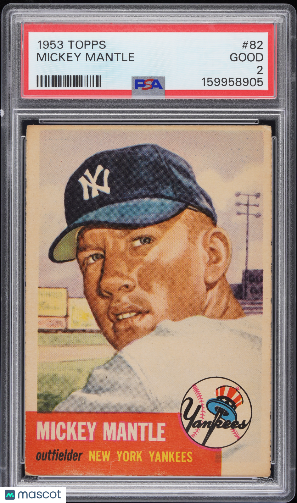 1953 Topps Mickey Mantle #82 PSA 2