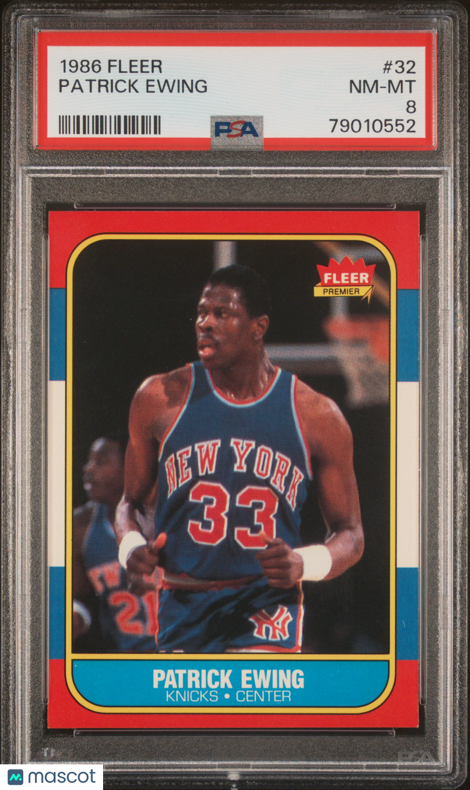 1986 Fleer Patrick Ewing #32 PSA 8