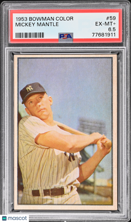 1953 Bowman Color Mickey Mantle #59 PSA 6.5