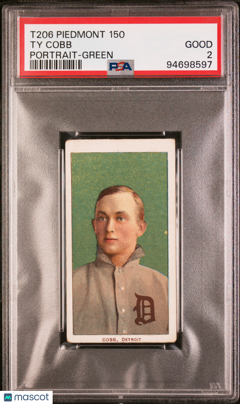1909-11 T206 Piedmont 150 Ty Cobb Portrait Green PSA 2