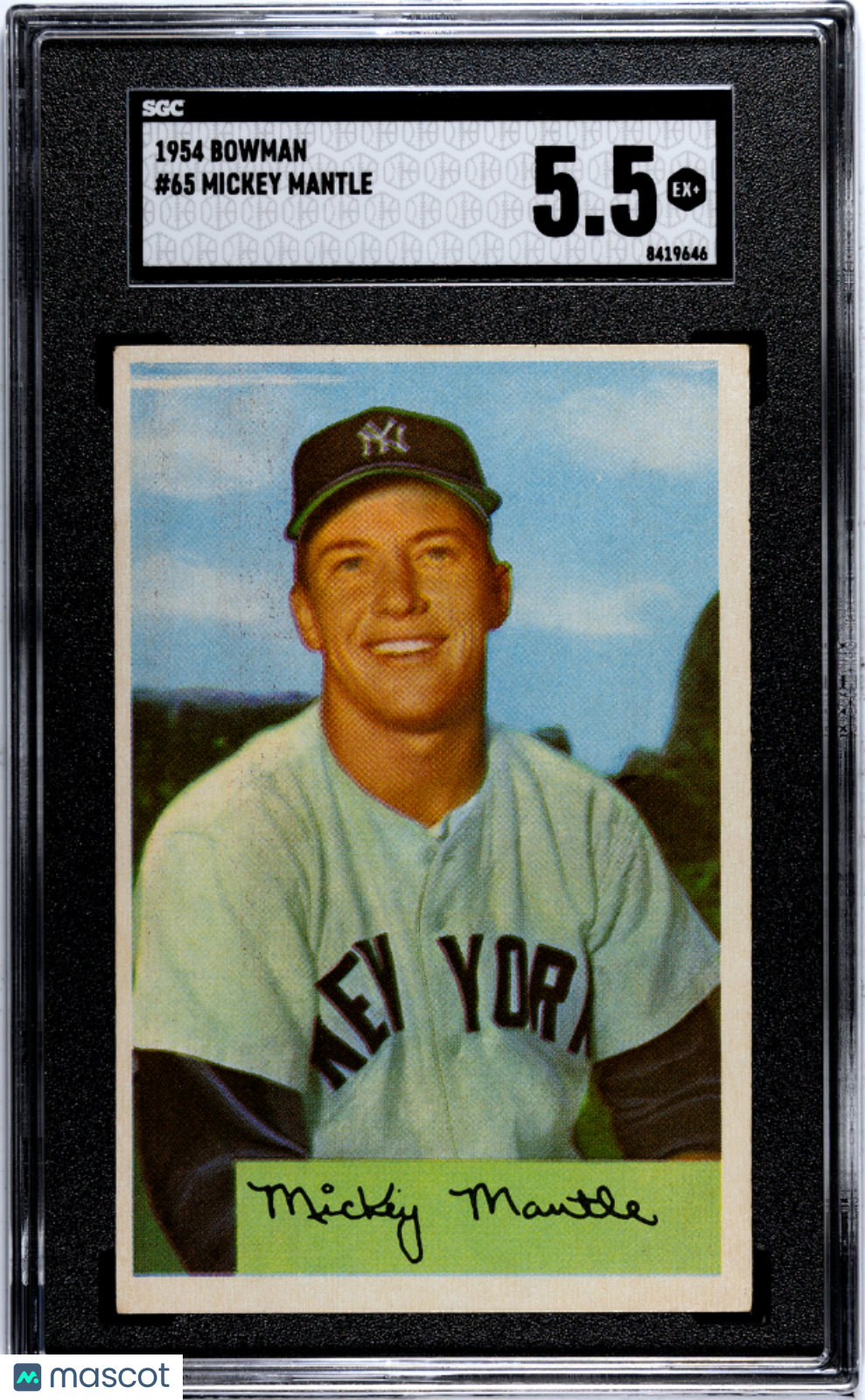 1954 Bowman Mickey Mantle #65 SGC 5.5