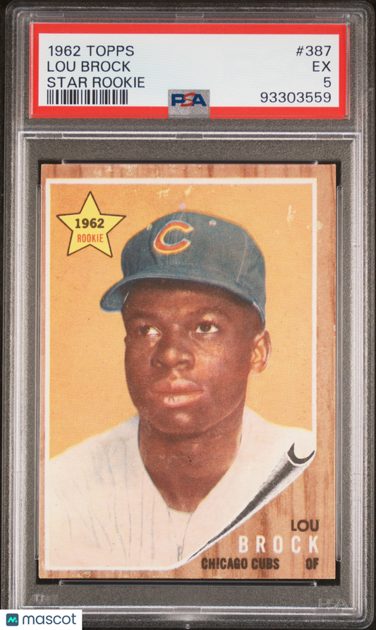 1962 Topps Lou Brock #387 Star Rookie PSA 5