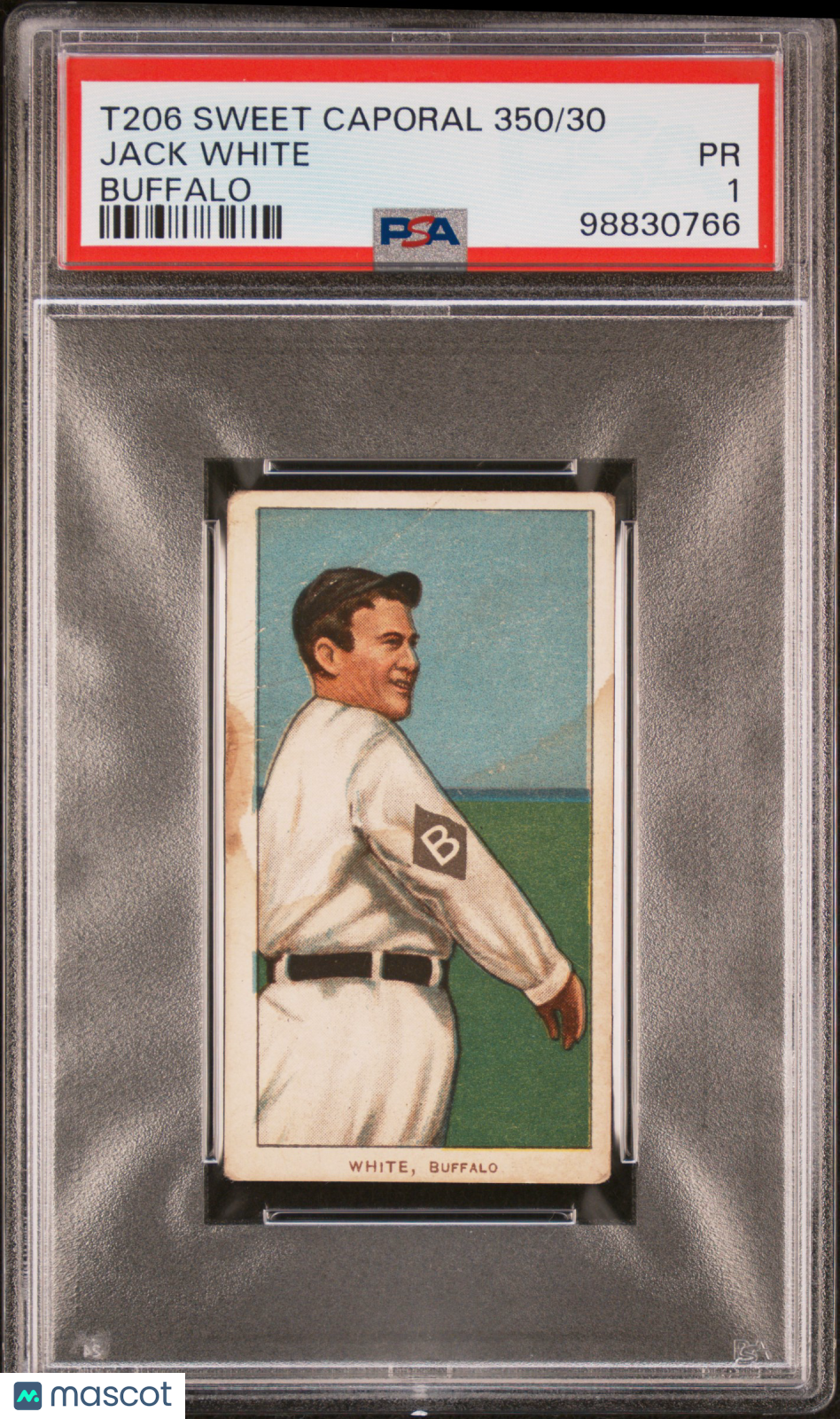 1909-11 T206 Sweet Caporal 350/30 Jack White Buffalo PSA 1