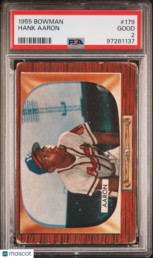 1955 Bowman Hank Aaron #179 PSA 2