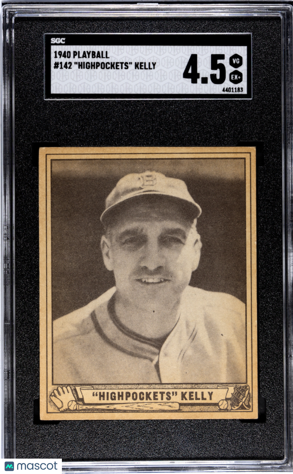 1940 Playball Highpockets Kelly #142 SGC 4.5