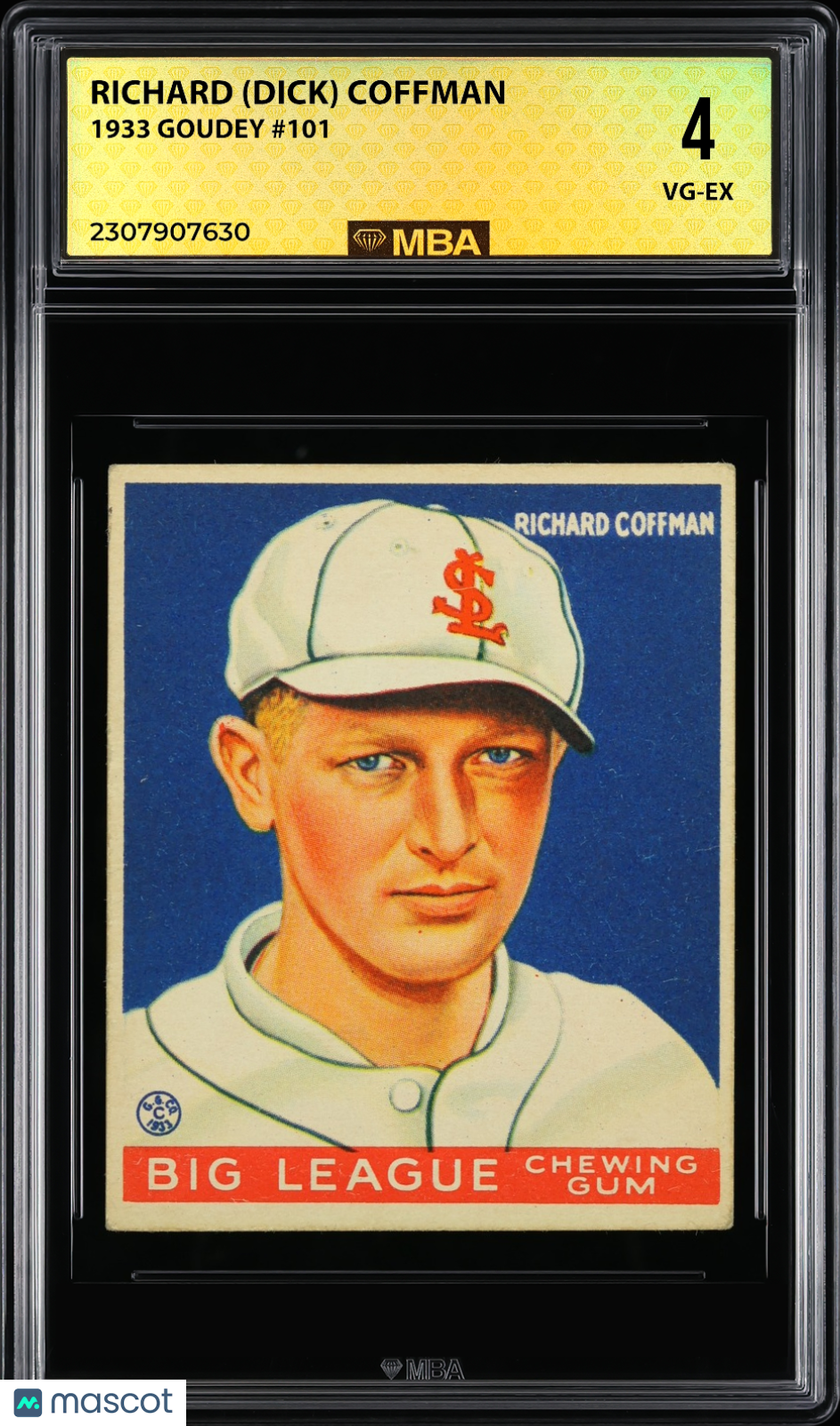 1933 Goudey Richard (Dick) Coffman #101 MBA 4