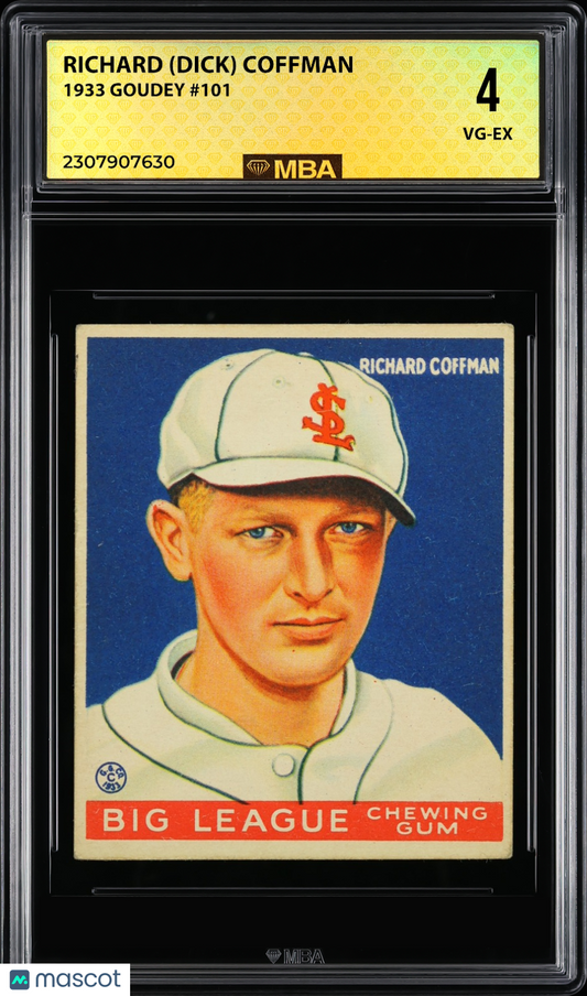 1933 Goudey Richard (Dick) Coffman #101 MBA 4