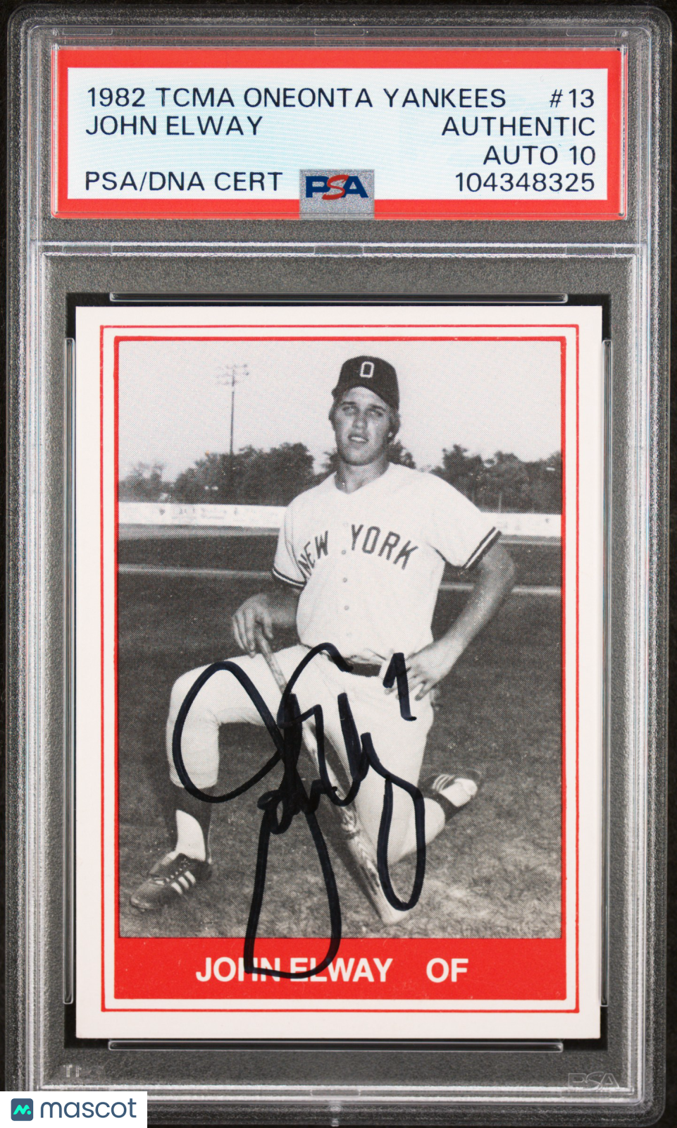 1982 Tcma Oneonta Yankees John Elway #13 PSA A Auto 10