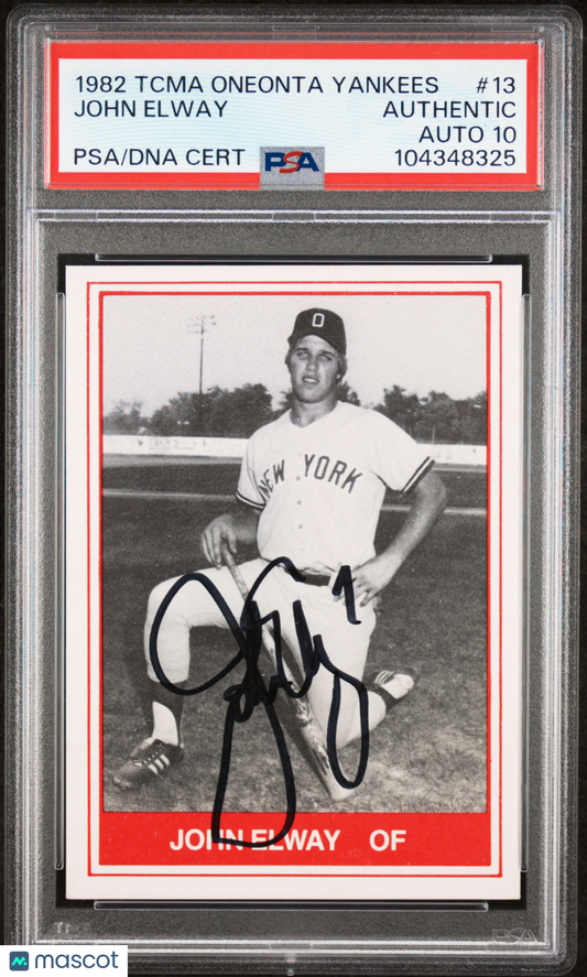 1982 Tcma Oneonta Yankees John Elway #13 PSA A Auto 10