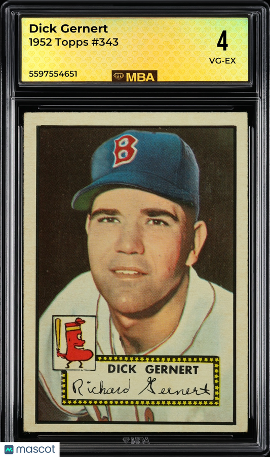 1952 Topps Dick Gernert #343 MBA 4