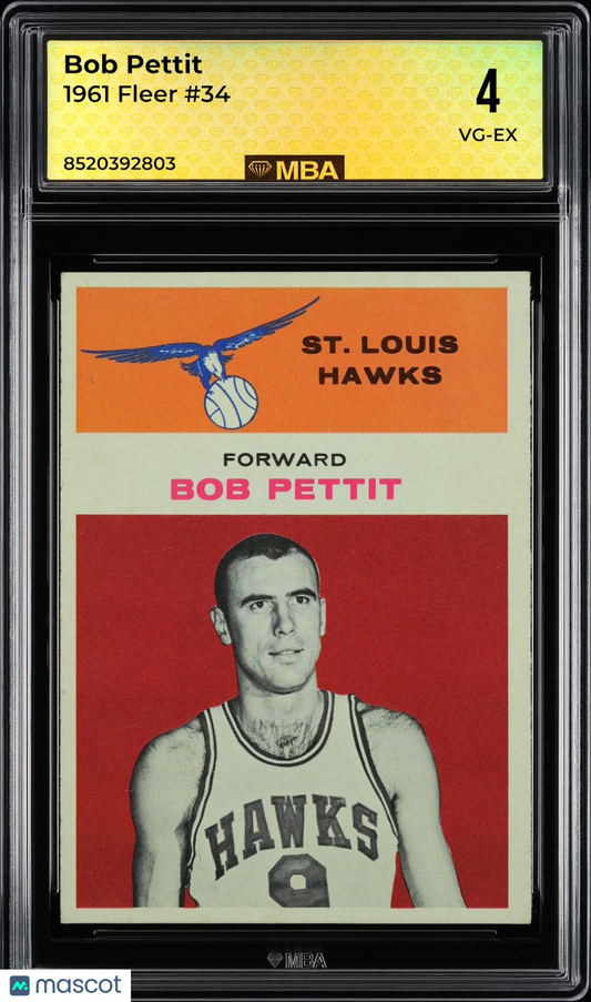 1961 Fleer Bob Pettit #34 MBA 4