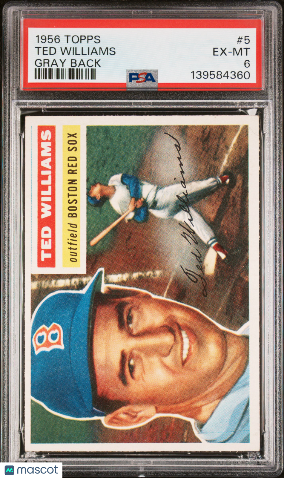 1956 Topps Ted Williams #5 Gray Back PSA 6