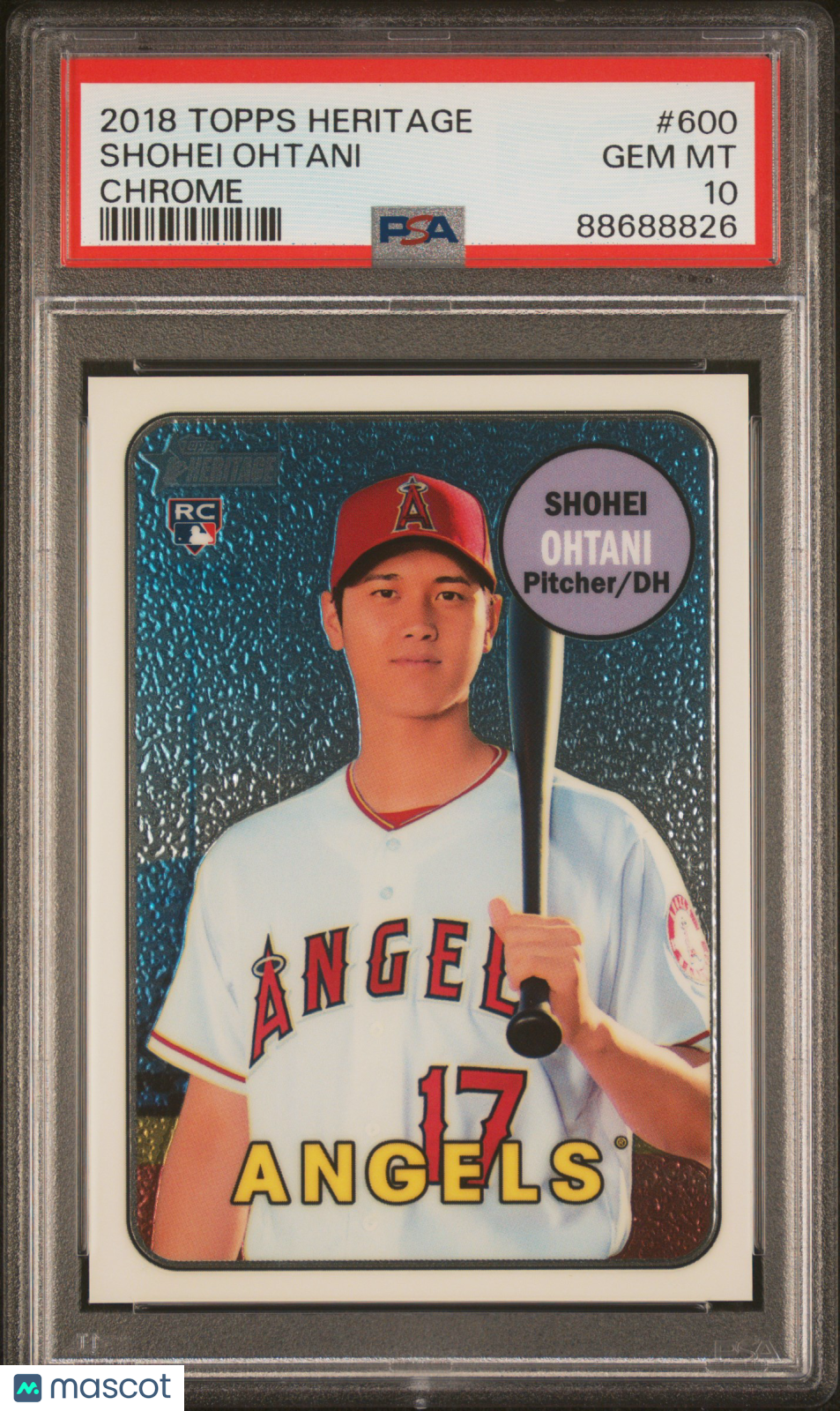 2018 Topps Heritage Shohei Ohtani #600 Chrome PSA 10
