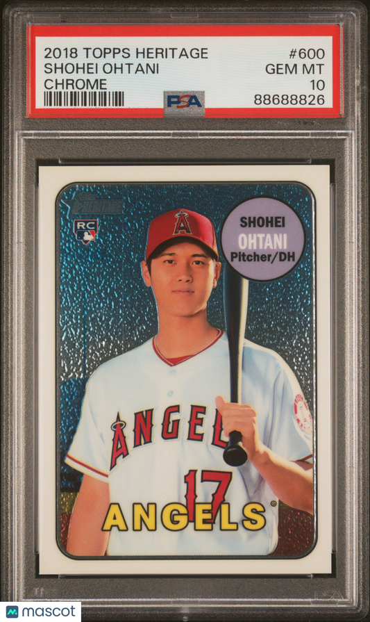 2018 Topps Heritage Shohei Ohtani #600 Chrome PSA 10