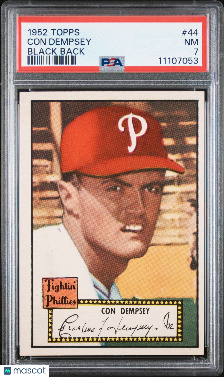 1952 Topps Con Dempsey #44 Black Back PSA 7