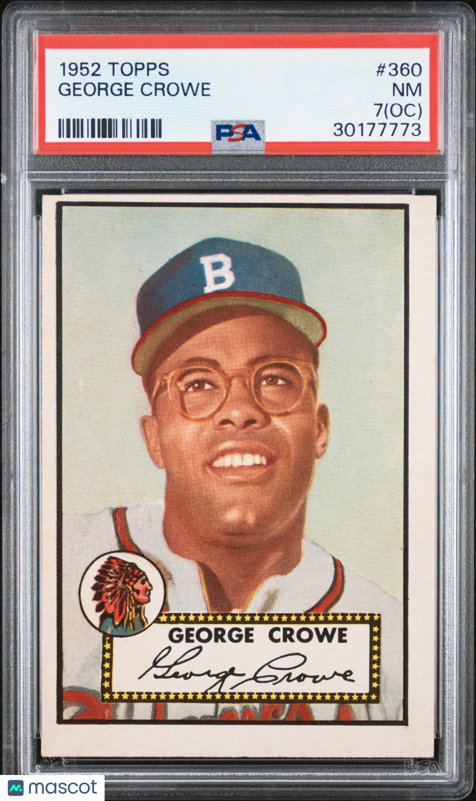 1952 Topps George Crowe #360 PSA 7 Oc