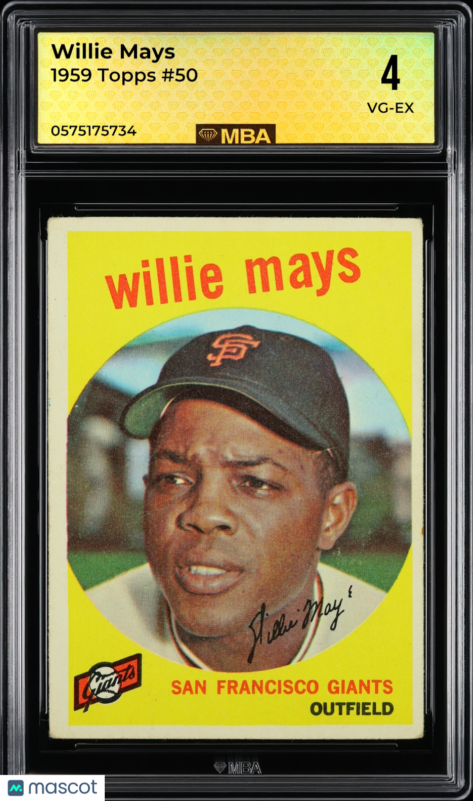 1959 Topps Willie Mays #50 MBA 4