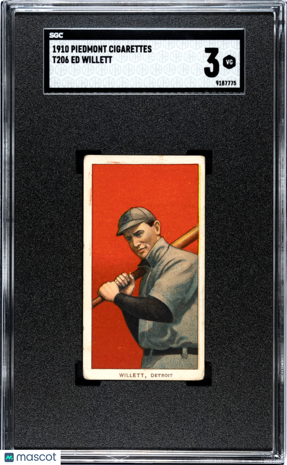 1910 Piedmont Cigarettes (T206) Ed Willett SGC 3