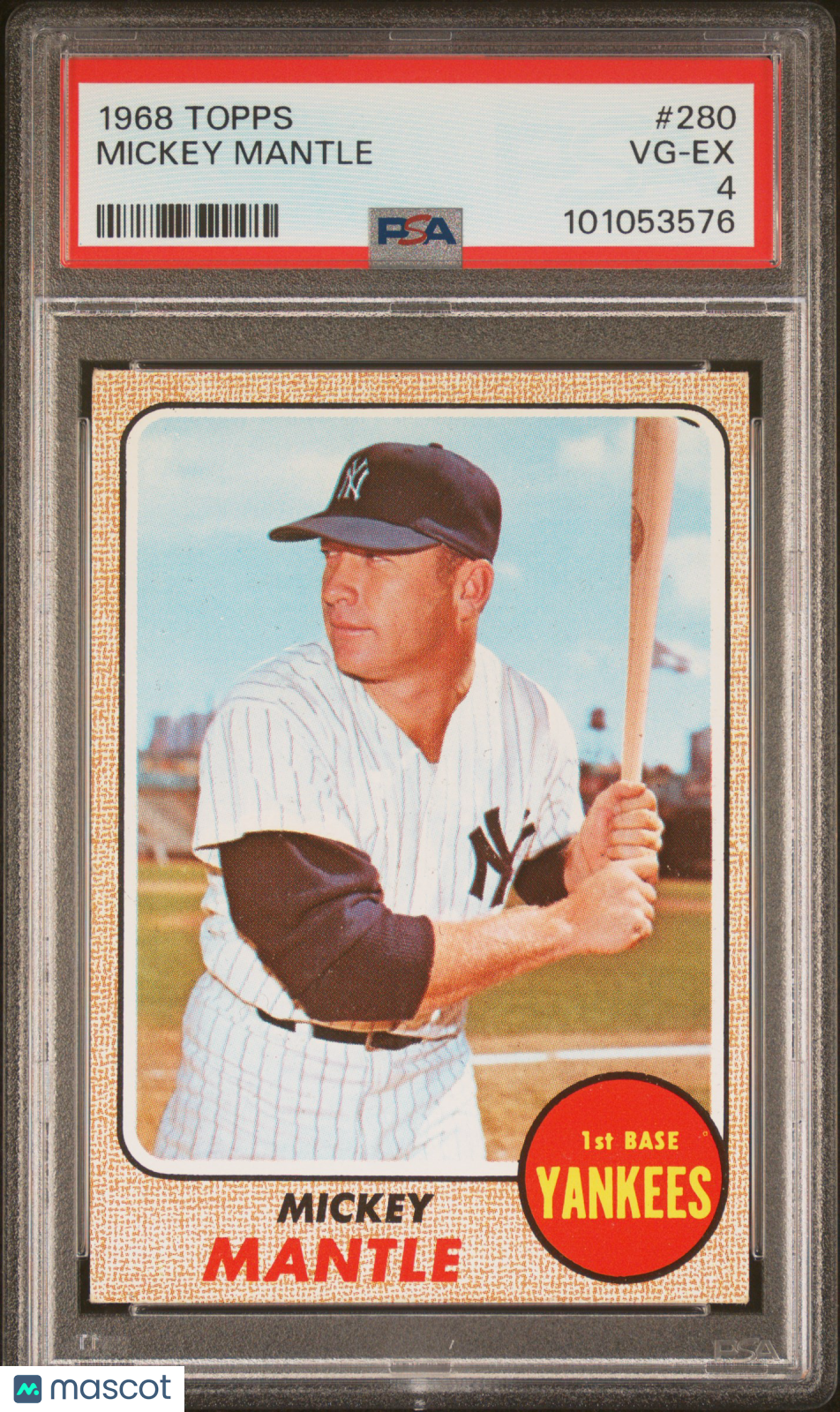1968 Topps Mickey Mantle #280 PSA 4
