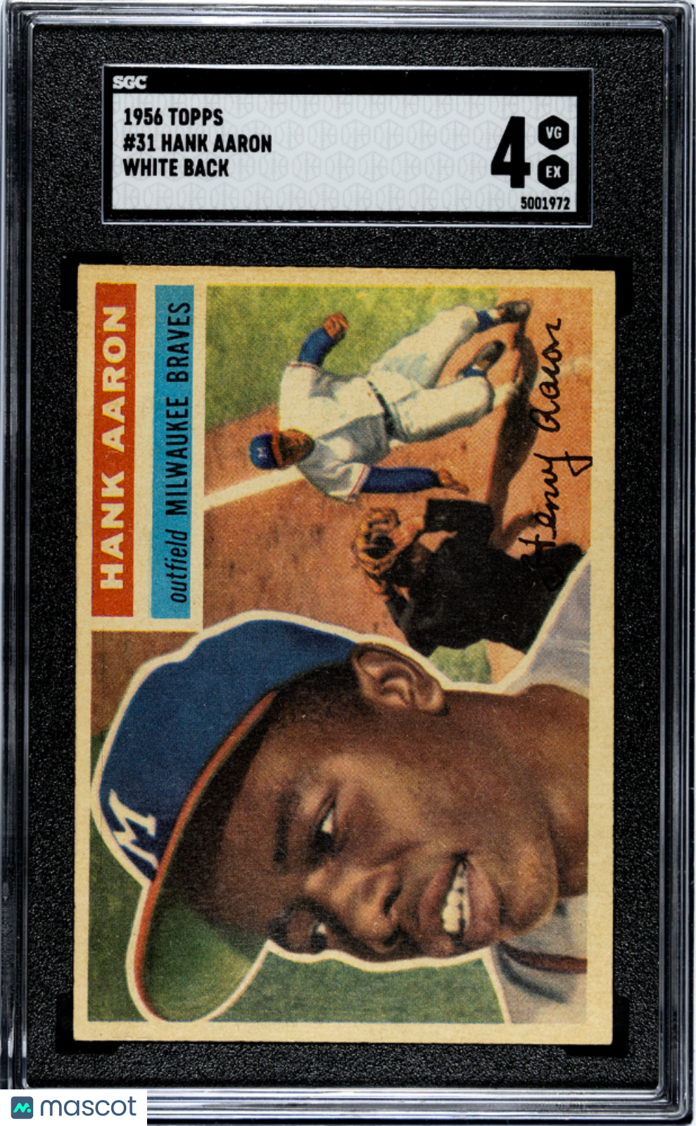 1956 Topps Hank Aaron #31 White Back SGC 4