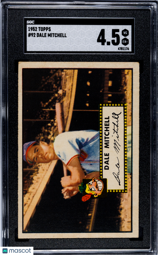 1952 Topps Dale Mitchell #92 SGC 4.5