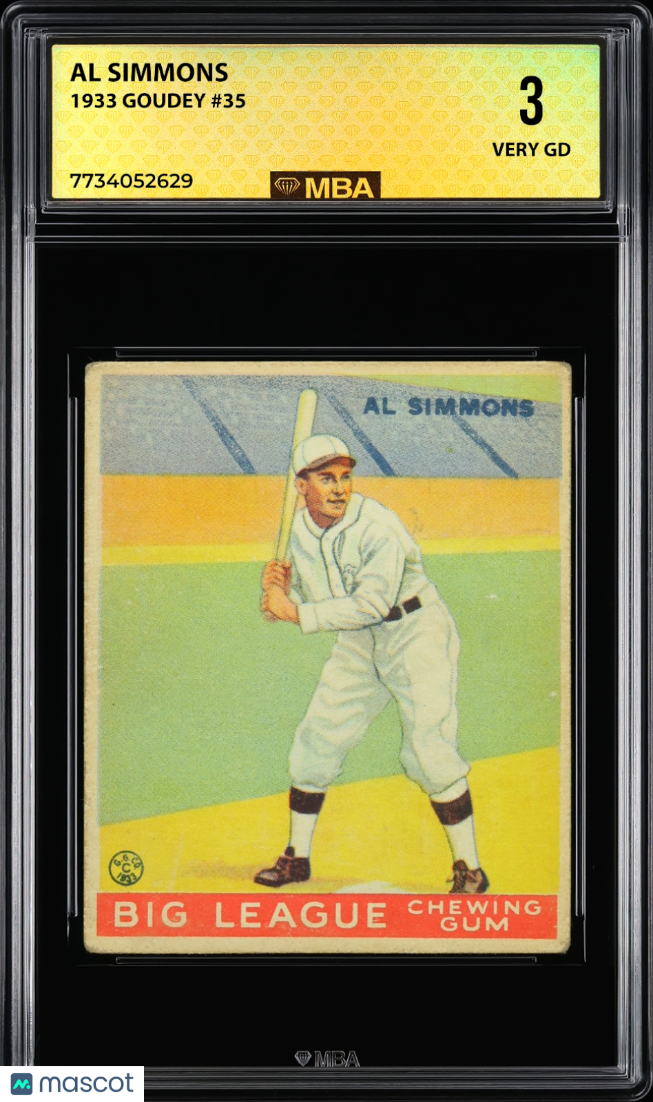 1933 Goudey Al Simmons #35 MBA 3