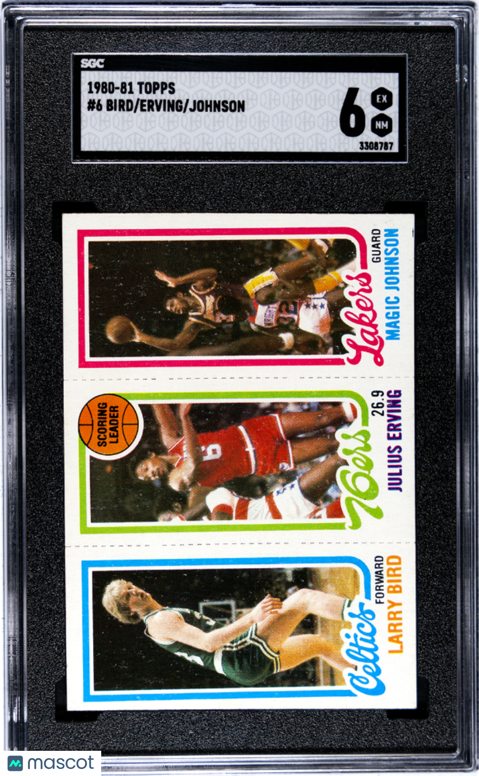 1980 Topps Johnson Erving Bird #6 SGC 6