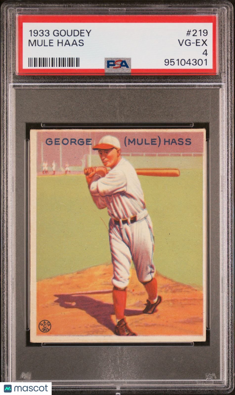 1933 Goudey Mule Haas #219 PSA 4