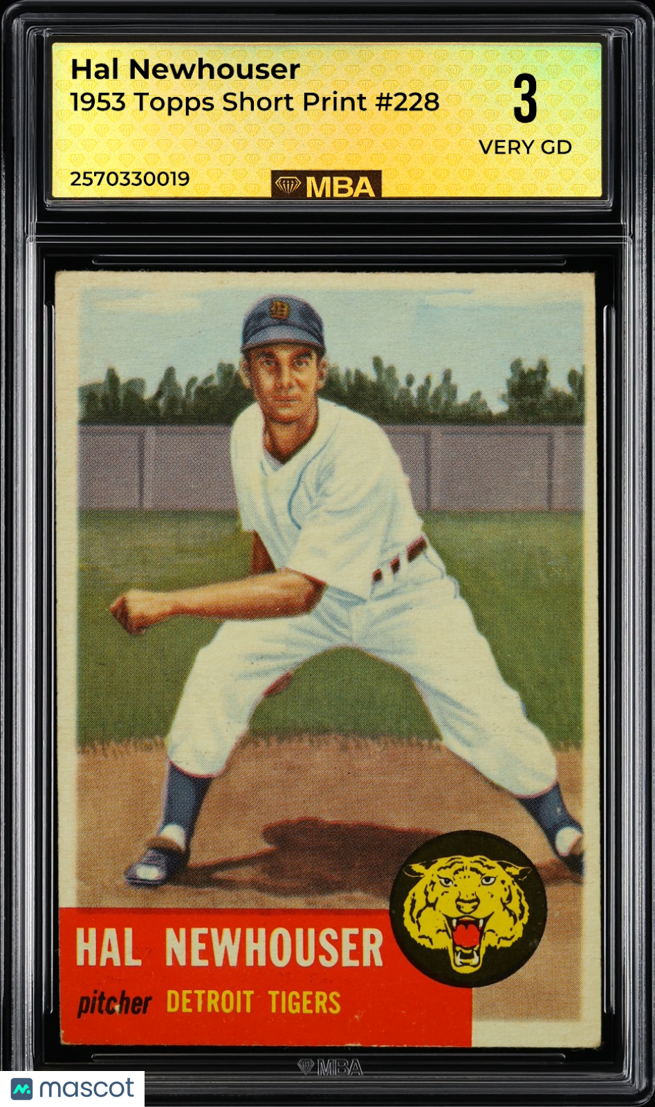 1953 Topps Hal Newhouser #228 Short print MBA 3