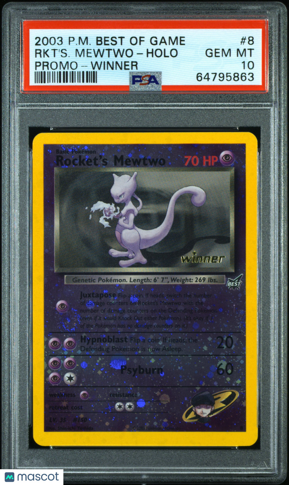 2003 Pokemon Best Of Game Promo Rocket's Mewtwo Promo-Winner-Rev.Foil PSA 10 #8