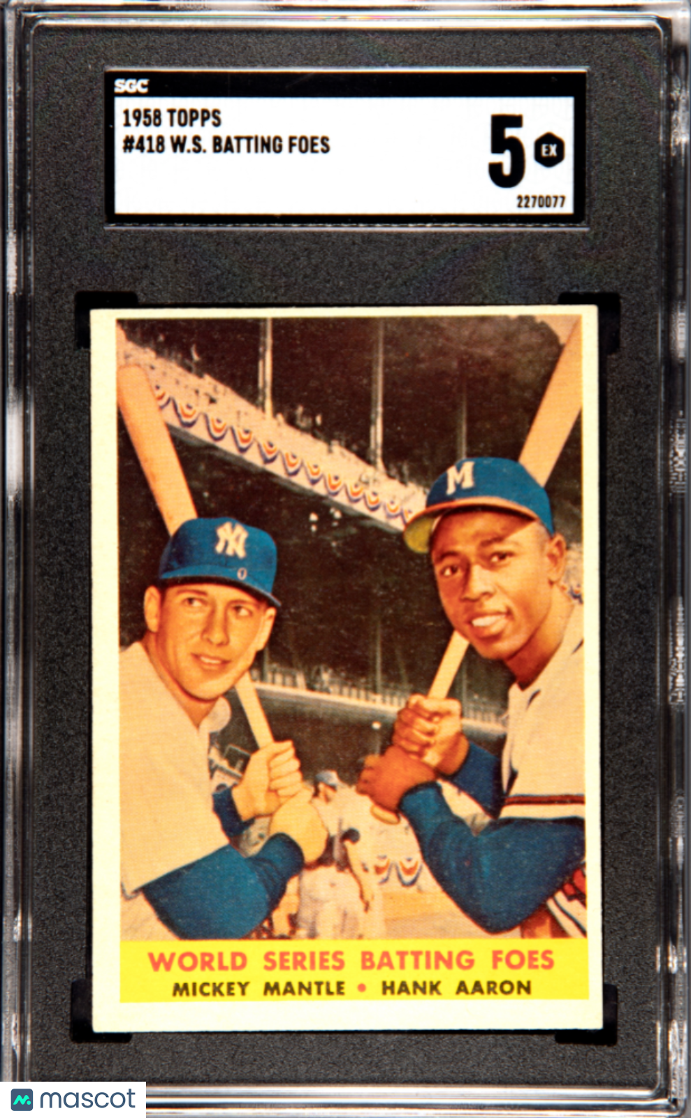 1958 Topps W. S. Batting Foes #418 SGC 5