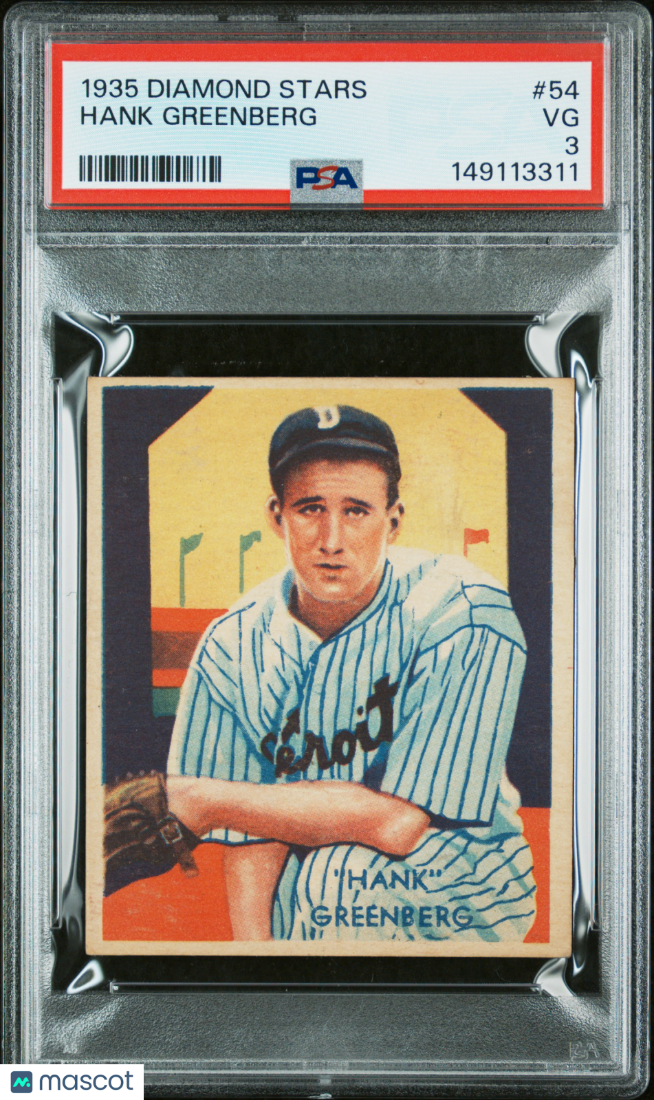 1935 Diamond Stars Hank Greenberg #54 PSA 3