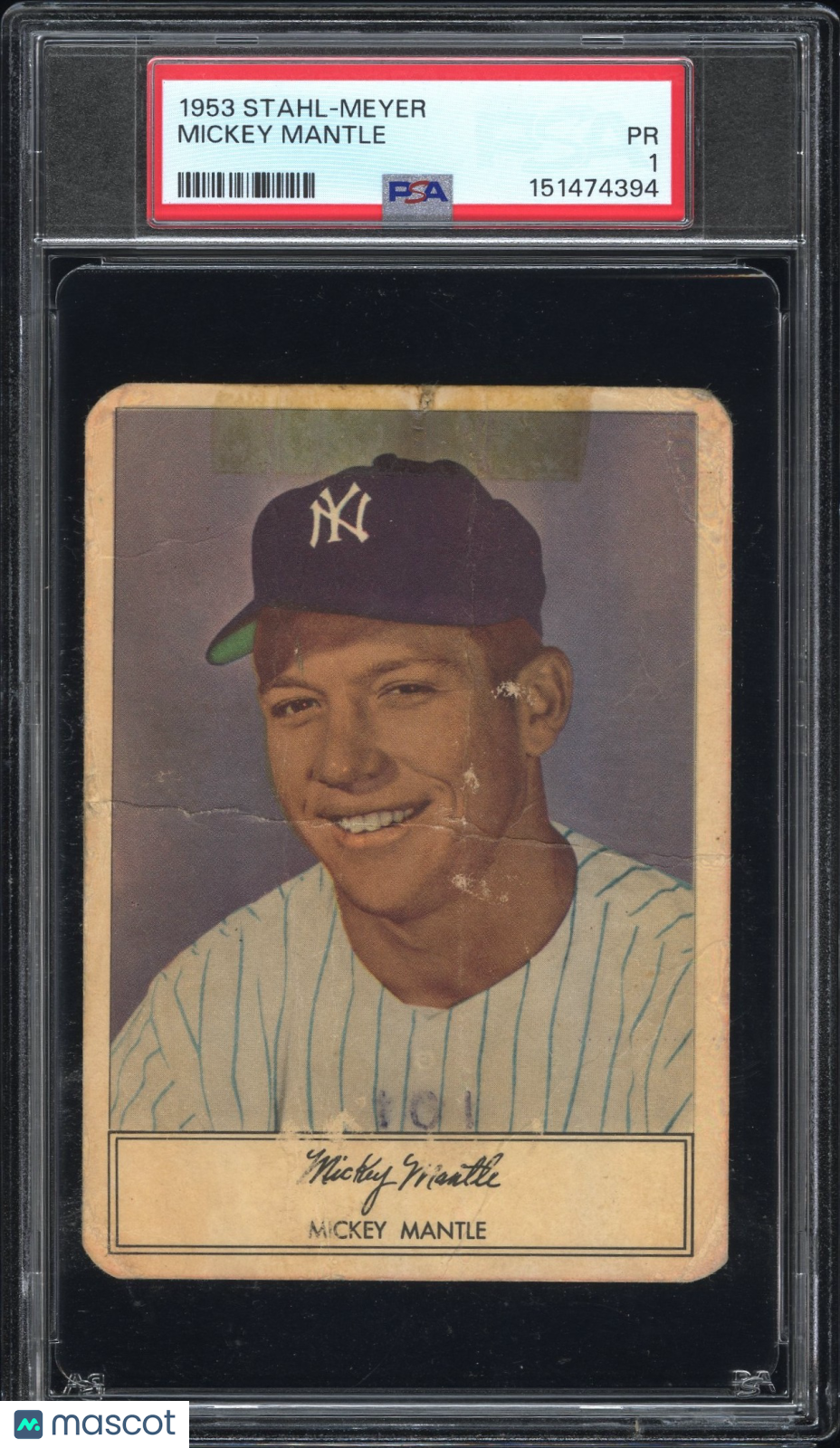 1953 Stahl-Meyer Franks Mickey Mantle PSA 1