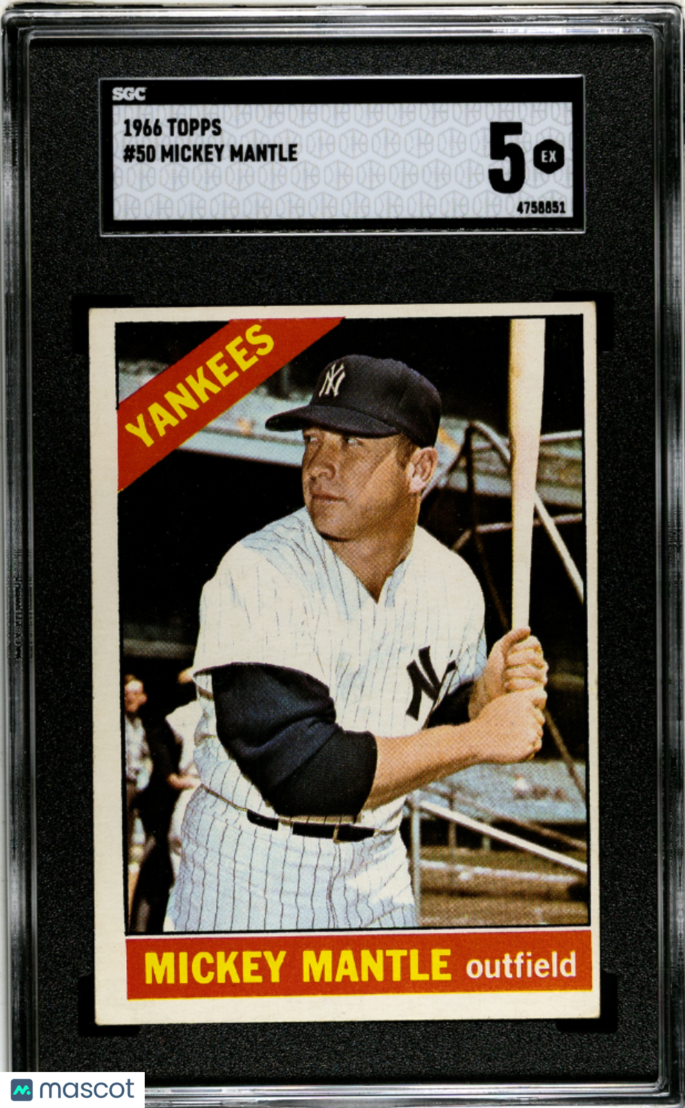 1966 Topps Mickey Mantle #50 SGC 5