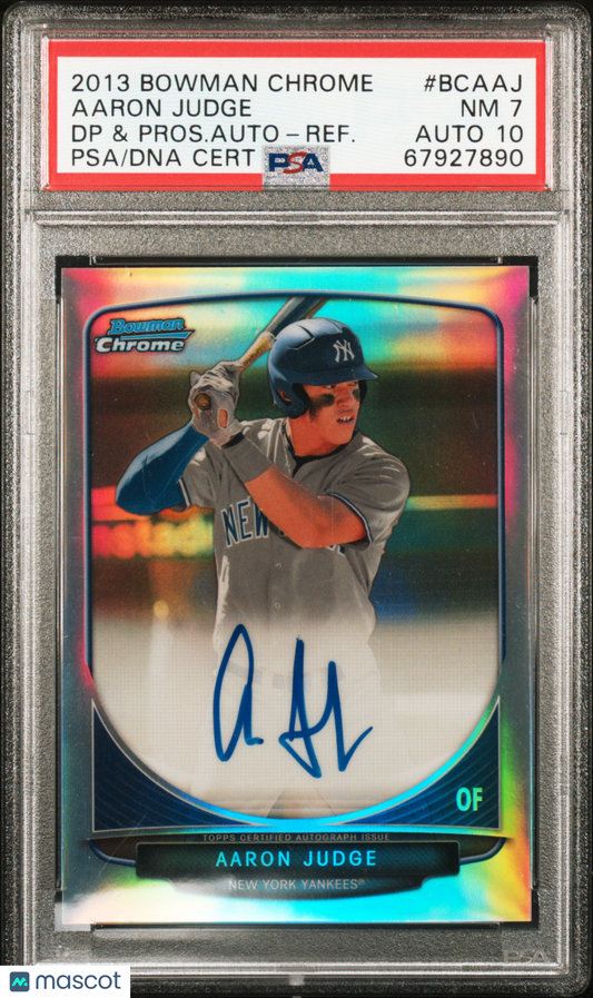 2013 Bowman Chrome Draft Picks Prospect Auto Aaron Judge Refractor PSA 7 Auto 10