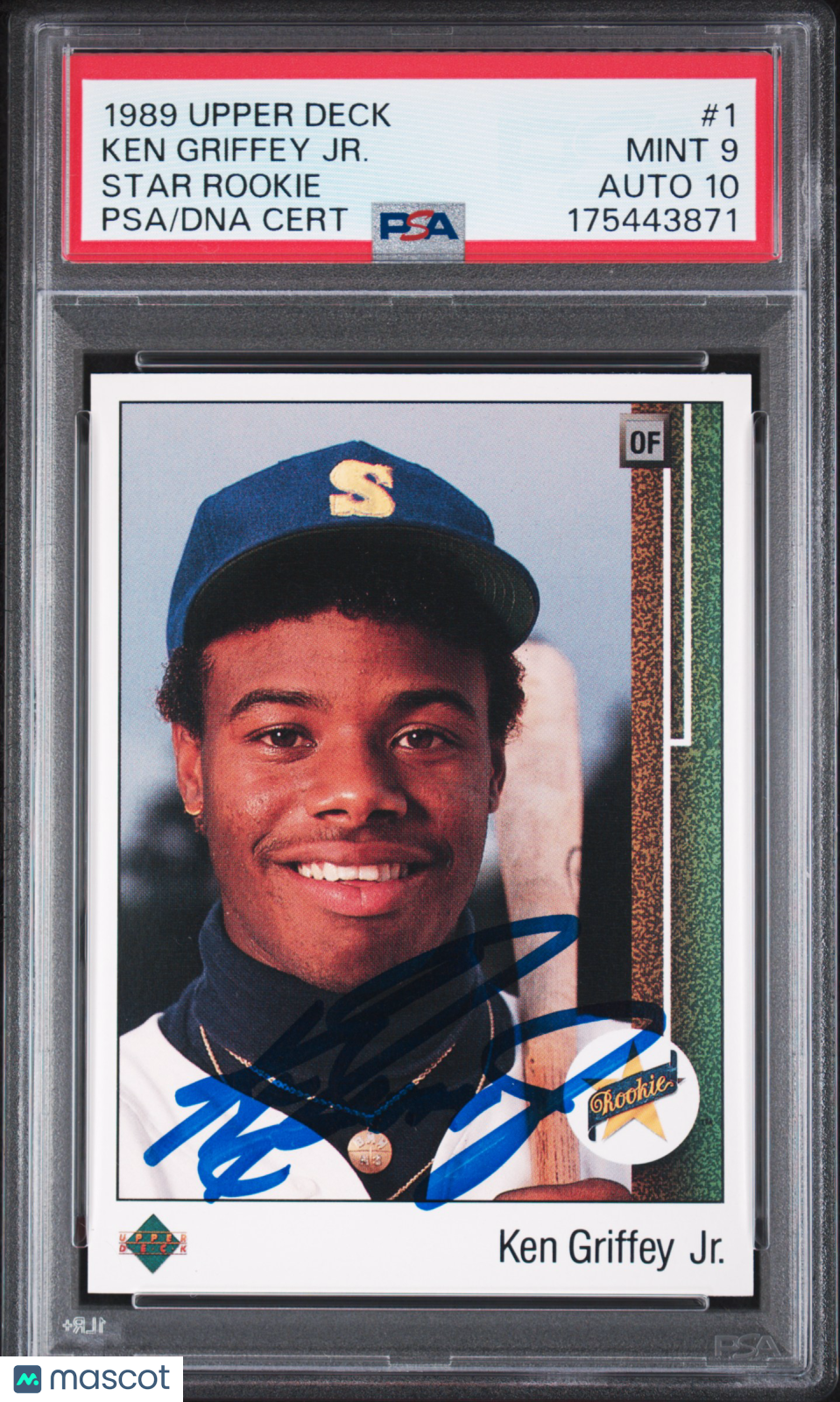 1989 Upper Deck Ken Griffey JR. #1 Star Rookie PSA 9 Auto 10