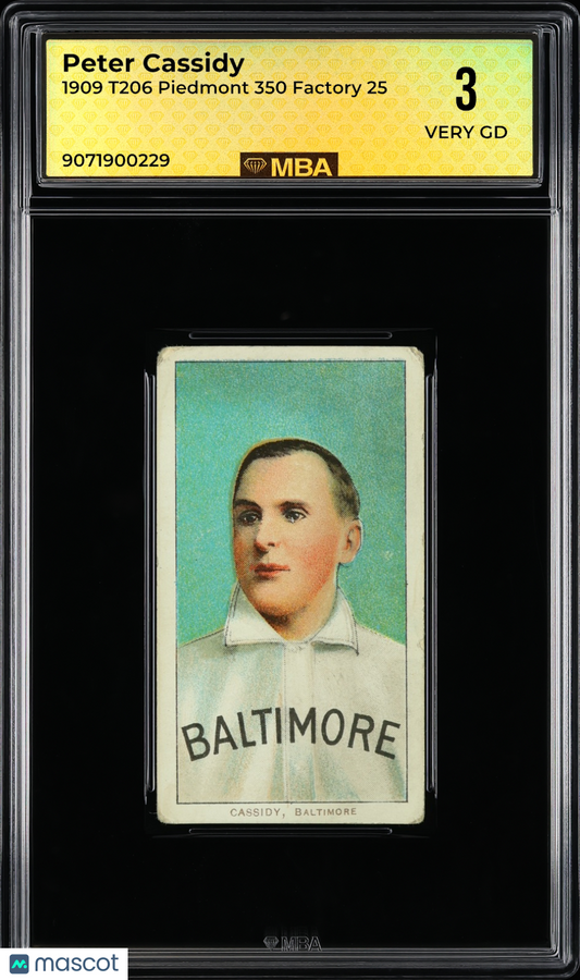 1909 T206 Piedmont 350 Factory 25 Peter Cassidy MBA 3