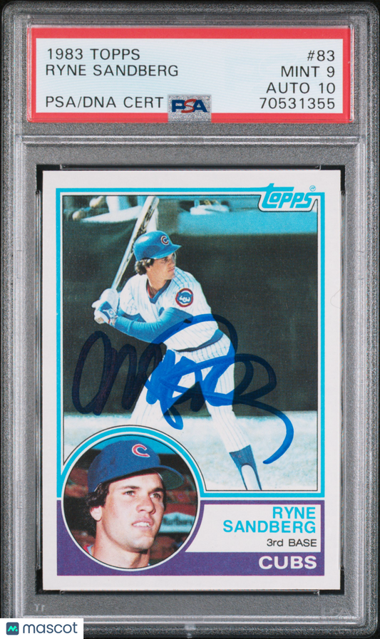 1983 Topps Ryne Sandberg #83 PSA 9 Auto 10