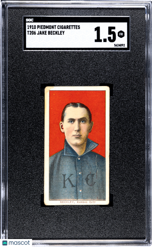 1910 Piedmont Cigarettes (T206) Jake Beckley SGC 1.5