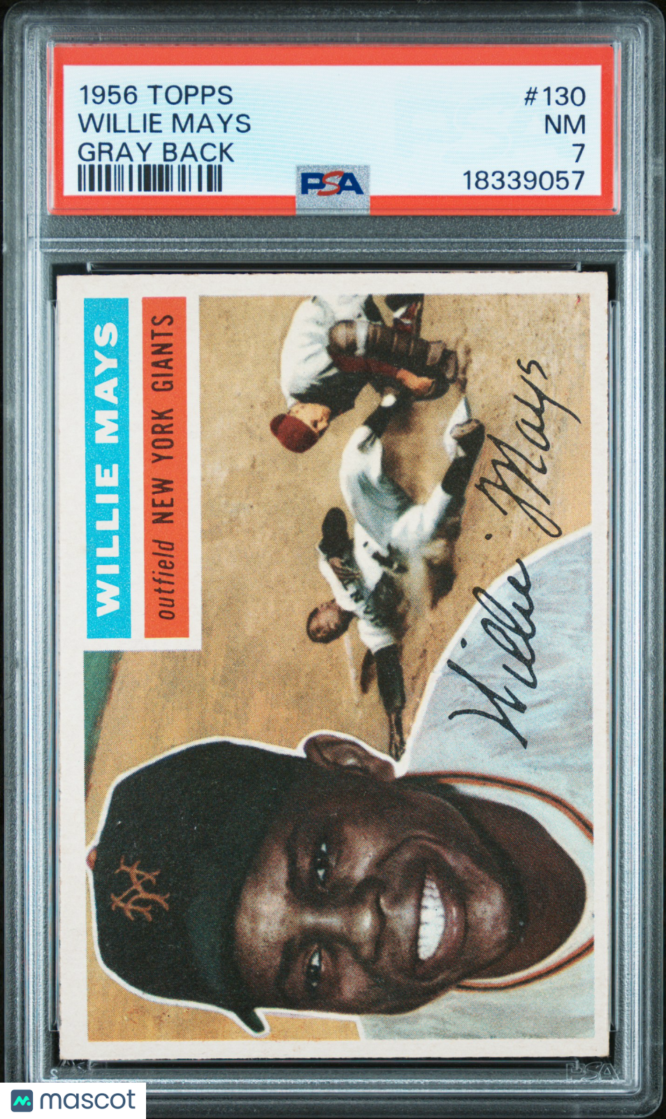1956 Topps Willie Mays #130 Gray Back PSA 7