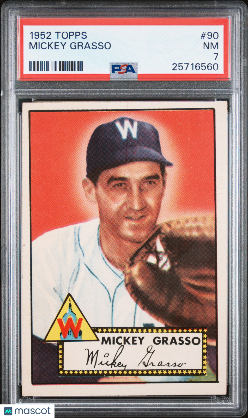 1952 Topps Mickey Grasso #90 PSA 7