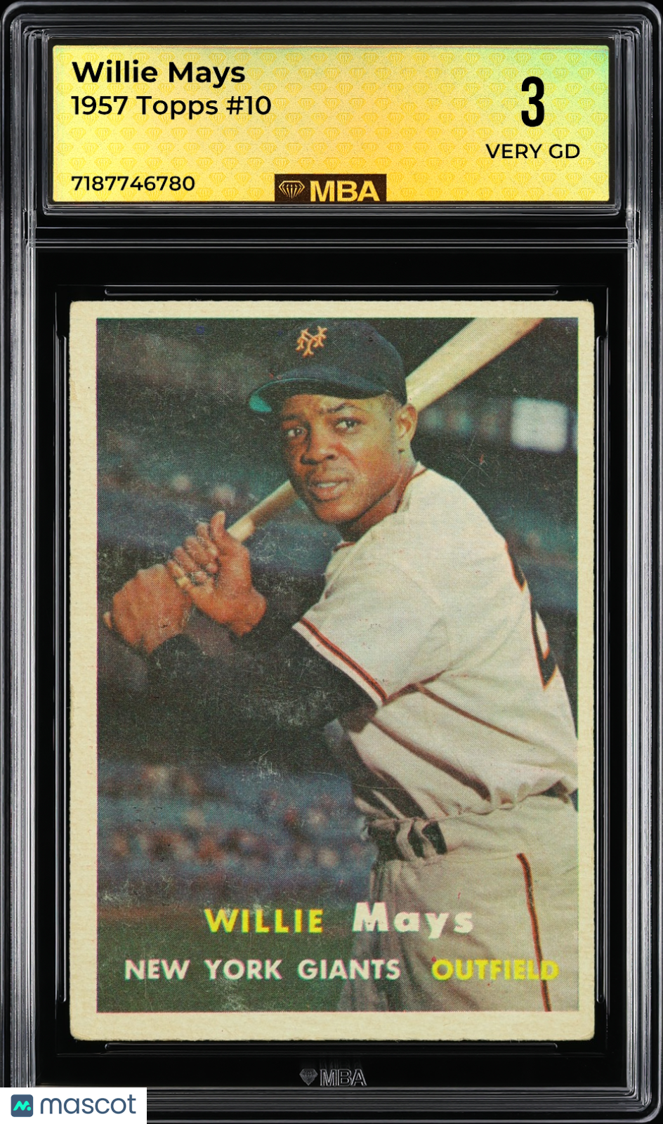 1957 Topps Willie Mays #10 MBA 3