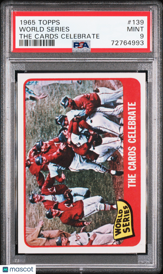 1965 Topps World Series #139 The Cards Celebrate PSA 9